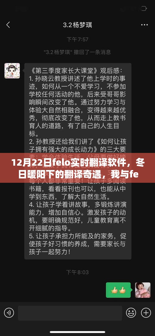 我與felo實(shí)時翻譯軟件的冬日奇緣，翻譯奇遇與溫馨日常