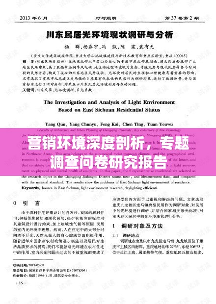 營銷環(huán)境深度剖析，專題調(diào)查問卷研究報告