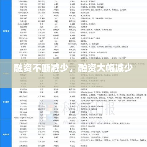 融資不斷減少，融資大幅減少 