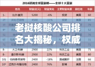 老撾核酸公司排名大揭秘，權(quán)威榜單揭曉，這些公司領(lǐng)跑行業(yè)！