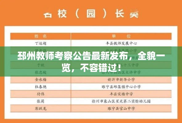 邳州教師考察公告最新發(fā)布，全貌一覽，不容錯過！