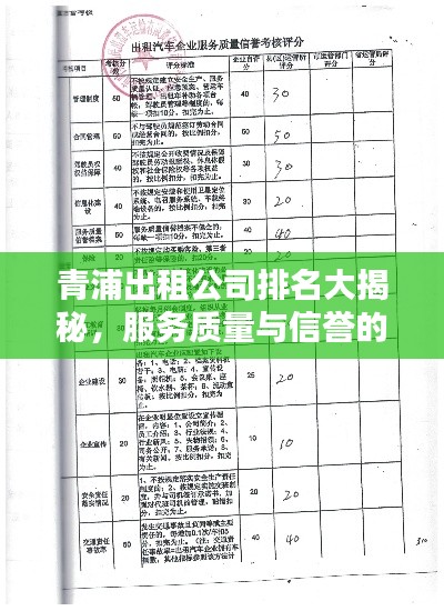 青浦出租公司排名大揭秘，服務(wù)質(zhì)量與信譽(yù)的綜合評(píng)價(jià)報(bào)告