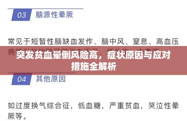 突發(fā)貧血暈倒風(fēng)險(xiǎn)高，癥狀原因與應(yīng)對(duì)措施全解析