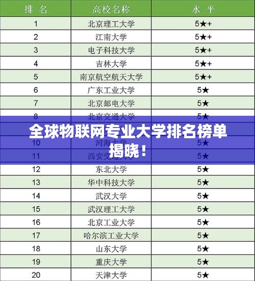 全球物聯(lián)網(wǎng)專業(yè)大學(xué)排名榜單揭曉！