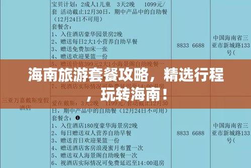 海南旅游套餐攻略，精選行程，玩轉(zhuǎn)海南！