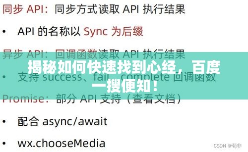揭秘如何快速找到心經(jīng)，百度一搜便知！