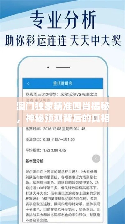 澳門(mén)獨(dú)家精準(zhǔn)四肖揭秘，神秘預(yù)測(cè)背后的真相探索