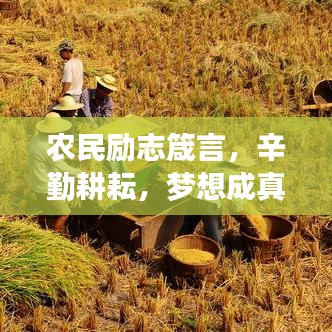 農(nóng)民勵(lì)志箴言，辛勤耕耘，夢(mèng)想成真時(shí)刻
