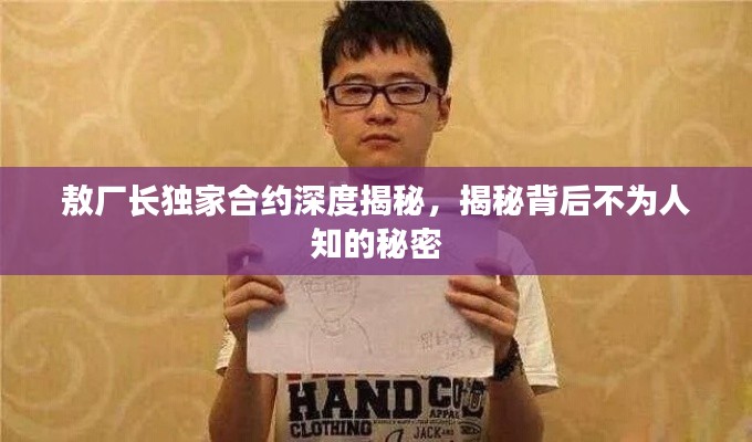 敖廠長獨(dú)家合約深度揭秘，揭秘背后不為人知的秘密