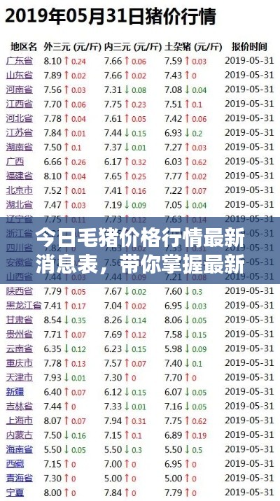 今日毛豬價格行情最新消息表，帶你掌握最新動態(tài)！