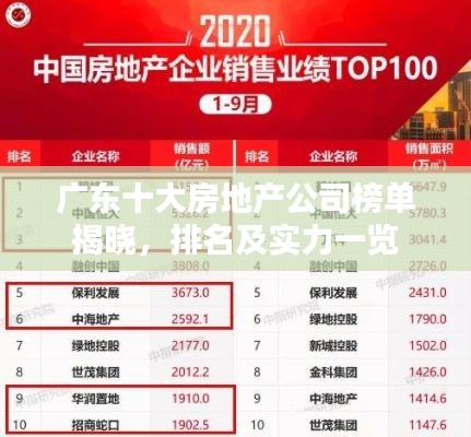 廣東十大房地產公司榜單揭曉，排名及實力一覽