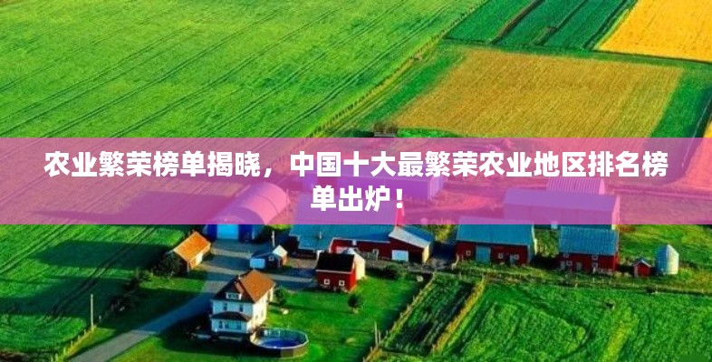 農(nóng)業(yè)繁榮榜單揭曉，中國(guó)十大最繁榮農(nóng)業(yè)地區(qū)排名榜單出爐！