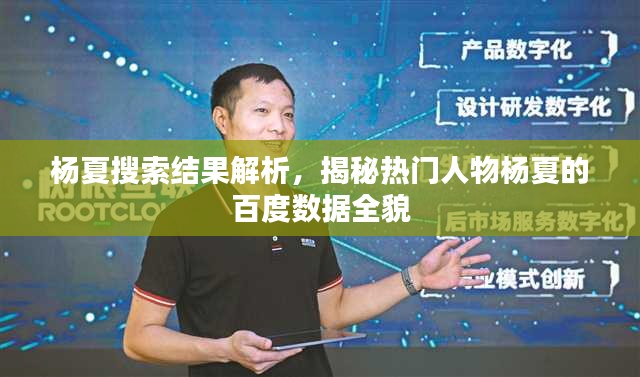 楊夏搜索結(jié)果解析，揭秘?zé)衢T人物楊夏的百度數(shù)據(jù)全貌