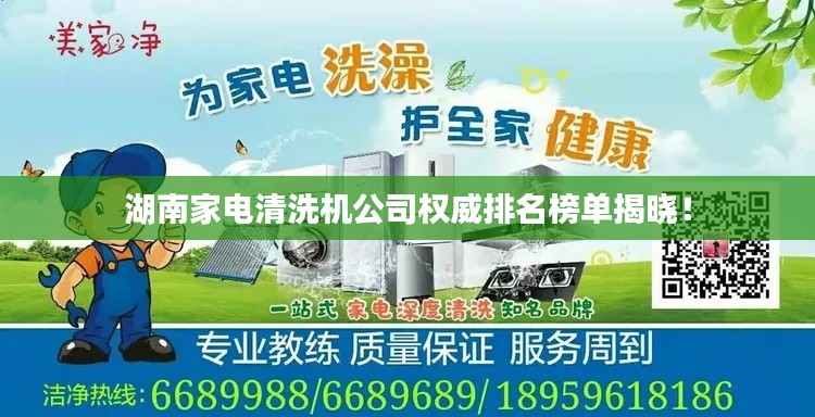 湖南家電清洗機(jī)公司權(quán)威排名榜單揭曉！