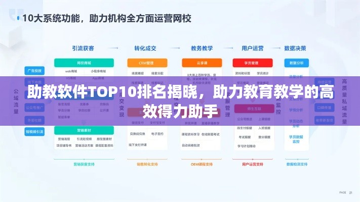 助教軟件TOP10排名揭曉，助力教育教學(xué)的高效得力助手
