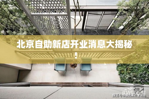 北京自助新店開業(yè)消息大揭秘！