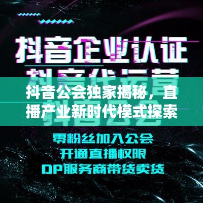 抖音公會獨家揭秘，直播產(chǎn)業(yè)新時代模式探索